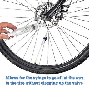 img 2 attached to Flying Tiger Cycling Tubeless Tire Sealant Syringe Kit with Switch, Presta Valve Core Removal Tool, and Valve Cap - Ideal for Stans No Tubes Sealant and More