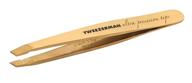 ✨ tweezerman mini ultra precise brown slant tweezer for ideal brow shaping logo