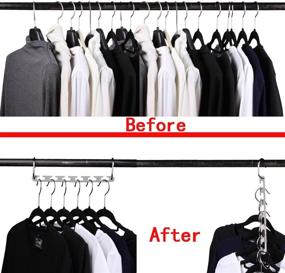 img 2 attached to 6-Pack CBTONE Closet Space Saving Hangers - Multi-Purpose Metal Magic Hangers with Updated Hook Design for Organizing Wardrobe Clothing Storage