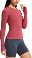 🏃 crush your running goals with crz yoga's women's long sleeve running shirt: stay comfortable & stylish while maximizing performance! logo