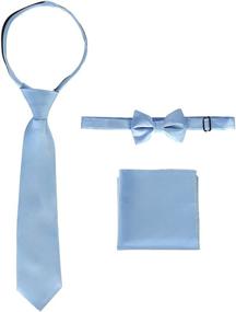 img 1 attached to Gioberti Boy's Long Sleeve Dress Shirt with Matching Solid Tie, Bow Tie, and Hanky Set