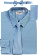 gioberti boy's long sleeve dress shirt with matching solid tie, bow tie, and hanky set logo