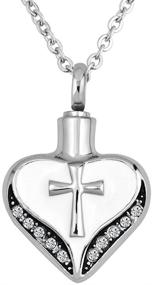 img 4 attached to 🌹 Exquisite SexyMandala Memorial Urn Necklace: Religious Cross Pendant for Ashes with Funnel Fill Kit - Perfect Cremation Keepsake