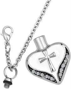 img 3 attached to 🌹 Exquisite SexyMandala Memorial Urn Necklace: Religious Cross Pendant for Ashes with Funnel Fill Kit - Perfect Cremation Keepsake