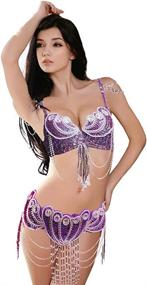 img 4 attached to 💃 Exquisite ROYAL SMEELA Belly Dance Costume - Professional Tribal Bra & Belt Set for Women, Perfect for Sensational Dancing, Carnival & More!