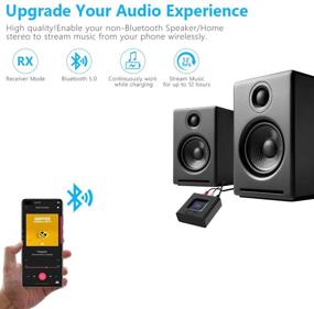 img 1 attached to 🎵 [2021] 1Mii Bluetooth Audio Receiver: Premium Home Stereo Music Streaming System with 12hrs Playtime, Bluetooth 5.0 Adapter, Low Latency, and Bass Mode