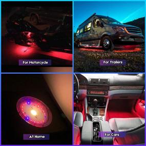 img 3 attached to 🚗 Гион Красные 12V автомобильные светодиодные полосы для салона: Осветите свой автомобиль вместе с сертификатом UL, набор из 4 штук!