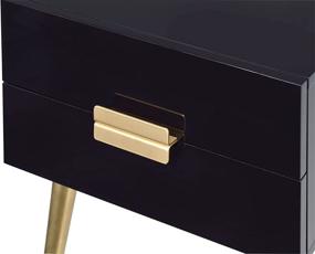 img 1 attached to 🌃 ACME Furniture 84495 Denvor End Table in Black/Gold Finish