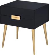 🌃 acme furniture 84495 denvor end table in black/gold finish logo