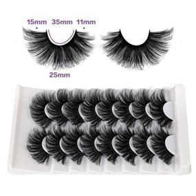 img 3 attached to 💥 ALICROWN 25MM Lashes Pack: Get Stunning Full Volume with Dramatic False Eyelashes - Long, Thick & Fluffy Faux Mink Lashes - 8 Pairs of Soft Handmade & Reusable Lashes