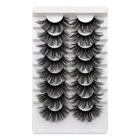 img 4 attached to 💥 ALICROWN 25MM Lashes Pack: Get Stunning Full Volume with Dramatic False Eyelashes - Long, Thick & Fluffy Faux Mink Lashes - 8 Pairs of Soft Handmade & Reusable Lashes