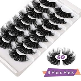 img 2 attached to 💥 ALICROWN 25MM Lashes Pack: Get Stunning Full Volume with Dramatic False Eyelashes - Long, Thick & Fluffy Faux Mink Lashes - 8 Pairs of Soft Handmade & Reusable Lashes