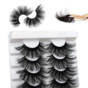 img 1 attached to 💥 ALICROWN 25MM Lashes Pack: Get Stunning Full Volume with Dramatic False Eyelashes - Long, Thick & Fluffy Faux Mink Lashes - 8 Pairs of Soft Handmade & Reusable Lashes