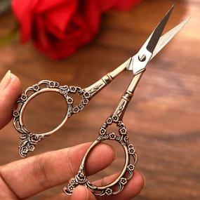 img 1 attached to Plum Blossom Embroidery Scissors | Sewing Thread Craft Scissors | Sharp Sewing Scissors for Crafting, Artwork, Threading, Needlework | DIY Tools for Dressmaking | Small Shears