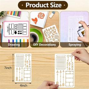 img 2 attached to 📔 Reusable Plastic Journal Stencil Set - 16 Pieces for DIY Planner, Drawing, Scrapbooking, and Home Decoration - Perfect Solution for School Art Projects and Notebook Diary