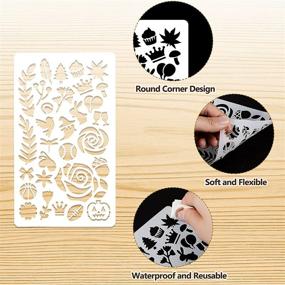 img 1 attached to 📔 Reusable Plastic Journal Stencil Set - 16 Pieces for DIY Planner, Drawing, Scrapbooking, and Home Decoration - Perfect Solution for School Art Projects and Notebook Diary