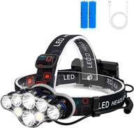 🔦 foxdott rechargeable headlamp – 8 led headlamp flashlight with white red lights, waterproof and usb rechargeable – ideal for outdoor activities, camping, cycling, running, fishing – head lamps for adults logo