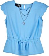 amy byer girls scalloped peplum logo