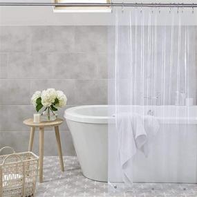 img 4 attached to 🚿 Amazer Clear Tall Shower Curtain Liner: Extra Long 72x84 Inches, 5G EVA Material with Magnets and Grommet Holes