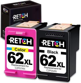 img 4 attached to RETCH Remanufactured Ink Cartridge Replacement for HP 62XL 62 XL: Ideal for Envy & OfficeJet Printers (1 Black 1 Tri-Color)