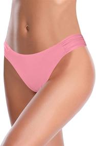 img 4 attached to SHEKINI Swimwear Shirred Low Rise Hipster