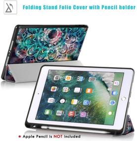 img 1 attached to 📱 Hocase iPad 6th/5th Generation Mandala in Galaxy Case - Smart PU Leather Cover with Apple Pencil Holder, Auto Sleep/Wake, TPU Back for Model A1893/A1954/A1822/A1823