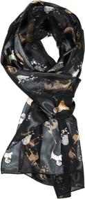 img 3 attached to 🐾 Ted & Jack - Playful Pups Silk Feel Scarf, Perfect for Dog Lovers!