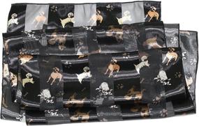 img 1 attached to 🐾 Ted & Jack - Playful Pups Silk Feel Scarf, Perfect for Dog Lovers!