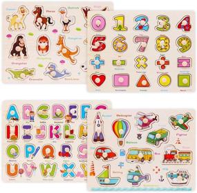 img 4 attached to 🔡 Wood City Alphabet Puzzles: Engaging and Educational Toys for Toddlers