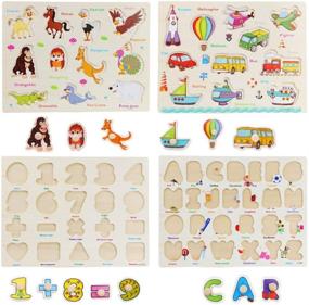 img 3 attached to 🔡 Wood City Alphabet Puzzles: Engaging and Educational Toys for Toddlers