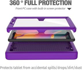 img 2 attached to 📱 BMOUO Samsung Galaxy Tab A 8.0 Case 2019 - Purple | Shockproof Kids Case with Screen Protector & Stand | Lightweight Handle | Tab A 8.0 inch 2019 SM-T290/T295 | No S Pen