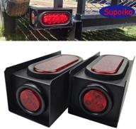 🚚 supoika 2 steel trailer light box: 6" red led oval tail lights & 2" round side marker lights for trailer truck logo