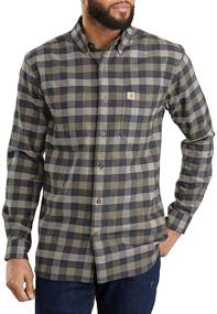 img 1 attached to 👕 Carhartt Hamilton Flannel Regular Military Men's Shirts and Clothing