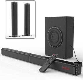 img 4 attached to Enhance Your Home Entertainment: 32 inch 120W Sound Bars with Subwoofer, Bluetooth, HDMI-ARC Connectivity - Perfect for 4K/HD/Smart TV/PC/Xbox/Projector
