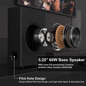img 1 attached to Enhance Your Home Entertainment: 32 inch 120W Sound Bars with Subwoofer, Bluetooth, HDMI-ARC Connectivity - Perfect for 4K/HD/Smart TV/PC/Xbox/Projector