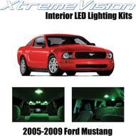 xtremevision interior led for ford mustang 2005-2009 (4 pieces) green interior led kit installation tool logo