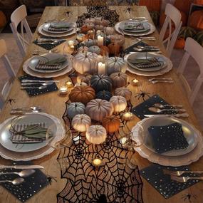 img 1 attached to Spooky Halloween Decorations: 🎃 Tablecloth and Fireplace Lampshade Combo