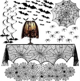 img 4 attached to Spooky Halloween Decorations: 🎃 Tablecloth and Fireplace Lampshade Combo