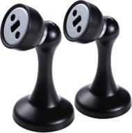 premium matee stainless steel magnetic door stop holder - convenient wall/floor mount - sleek black design (2 pack) логотип