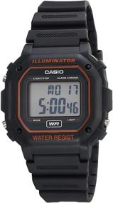 img 3 attached to Часы Casio Illuminator из нержавеющей стали с кварцевым механизмом и смолистым ремешком, черные, 23,7 (модель: F-108WH-8A2CF)