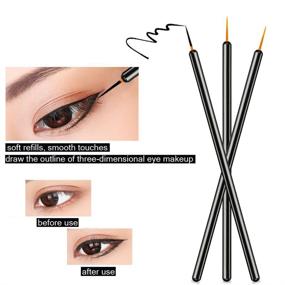 img 3 attached to KINGMAS 100 Pack Makeup Eye Liner Wands | Disposable Eyeliner Brushes Applicator for Precise Application