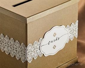 img 2 attached to 🎁 Hayley Cherie® - Gold Lace Gift Card Box with Cards Label - Luxurious Textured Finish - 10" x 10" Large Size - Ideal for Wedding, Baby Shower, Birthday, Graduation