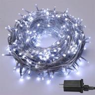 🎄 seasonal buddy 66ft 200led christmas string light (cold white) - ul certified & ip44 waterproof, for indoor and outdoor use - 8 lighting modes, plug-in fairy string lights for christmas tree décor логотип