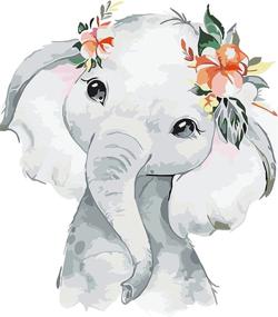 img 4 attached to 🎨 Creative Paint by Numbers Kit - DIY Acrylic Elephant Baby Oil Painting for Home Decor, Ideal for Beginners, Kids, and Adults - 12x16inch