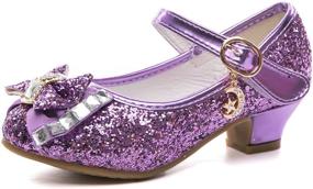 img 4 attached to 👠 Je Gou Wedding Bridesmaids Glitter Princess Girls' Shoes: Shimmer & Shine with Flair!