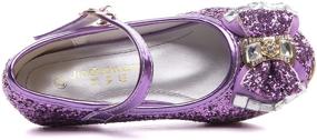 img 1 attached to 👠 Je Gou Wedding Bridesmaids Glitter Princess Girls' Shoes: Shimmer & Shine with Flair!