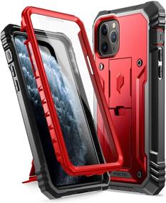 img 4 attached to 📱 Poetic Revolution Series iPhone 11 Pro Rugged Case - Metallic Red, Full-Body Dual-Layer Shockproof Protective Cover with Kickstand and Built-in-Screen Protector for Apple iPhone 11 Pro (2019) 5.8 Inch