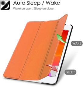 img 2 attached to 🍊 Orange Slim Stand Protective Smart Cover Case for New iPad 10.2 9th / 8th / 7th Generation 2021/2020/2019