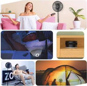 img 2 attached to ✨ Portable Desk and Table Fan, Battery Powered Fan with Adjustable Height and Foldable Design - Ideal Air Circulator Floor Fan for Outdoor Activities, Courtyard, Beach, Travel, Room - 4 Speeds, Timer, Night Light, Remote Control - Built-in 10800mAh Battery (Black)