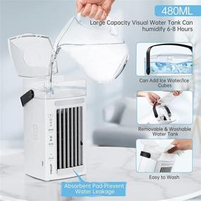 img 3 attached to 🌬️ Stay Cool Anywhere: Portable Air Conditioner Fan with 3 Speeds, Mini Evaporative Desktop Humidifier - Ideal for Home, Office, and Room Cooling